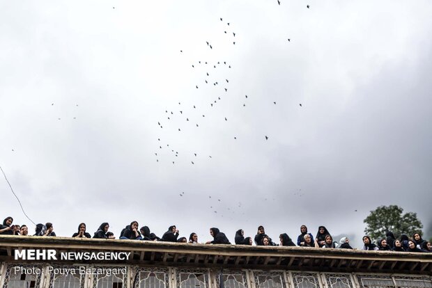 Traditional Muharram mourning ceremony "Alam Bandan" in Masuleh