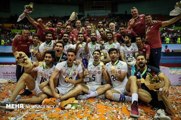 Trophy ceremony of Asian Volleyball C’ship