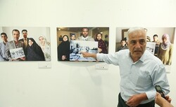 Photojournalist Saeid Sadeqi speaks during the opening ceremony of his exhibition “After That Day” at the Iranian Artists Forum in Tehran on September 22, 2019. (Tasnim/Amin Ahui)