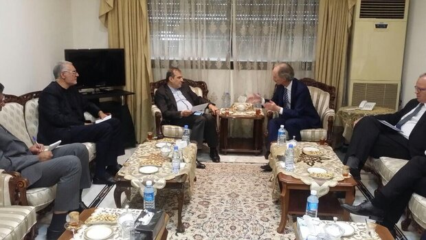 Iranian diplomat, UN Syria envoy meet in Lebanon