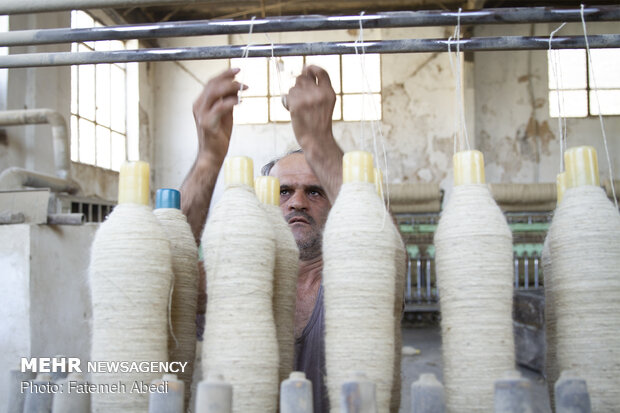 Wool yarn production process