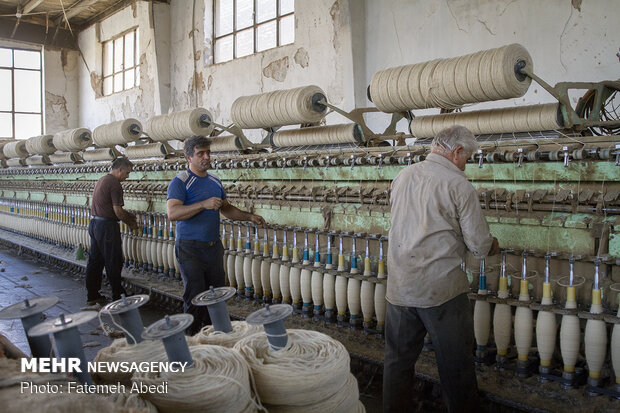 Wool yarn production process