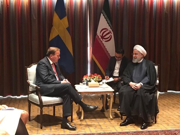 سویڈن کے وزیر اعظم کی  ایرانی صدر روحانی سے ملاقات
