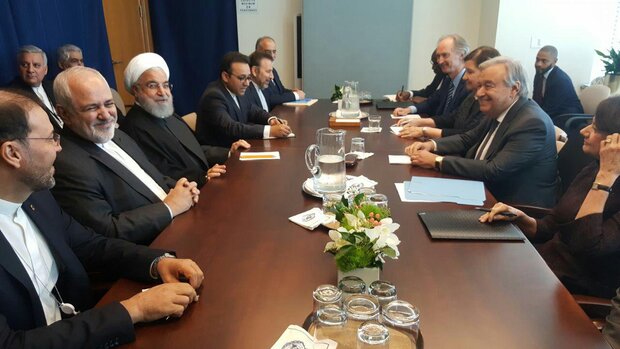 روحانی با دبیر کل سازمان ملل متحد دیدار کرد