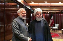 Indian Prime Minister Narendra Modi- Iranian President Hassan Rouhani