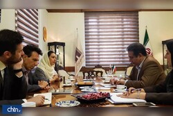 Rome’s ambassador to Tehran Giuseppe Perrone (2nd L) meets with National Museum of Iran Director Jebrael Nokandeh (2nd R) at the museum in downtown Tehran, October 9, 2019.