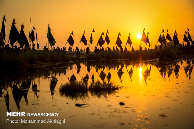 Arba’een pilgrims in Al-Khidhir, Muthanna Governorate, southern Iraq