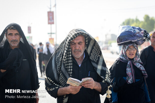پیاده روی زائران اربعین در مسیر « حیدریه - طویریج »