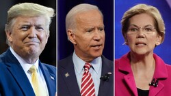 Warren, Biden and Trump