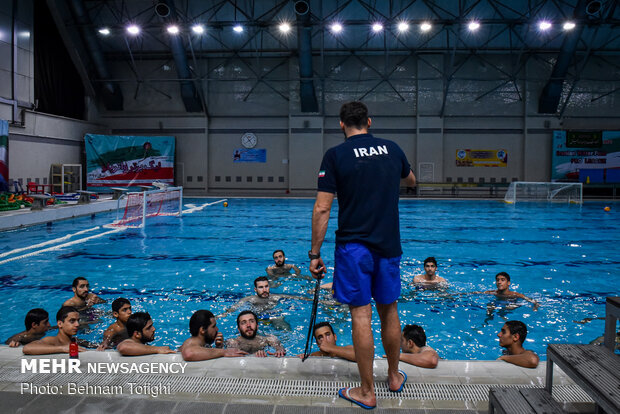 Training of Iranian national water polo team