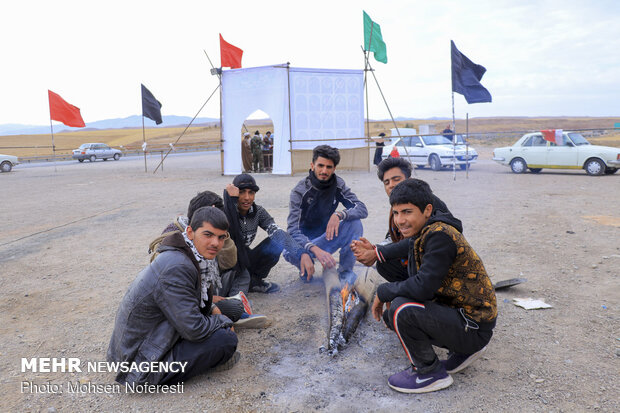 Pilgrims trekking towards holy shrine of Imam Reza (PBUH)