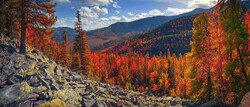 Autumn on the Kola Peninsula in the far northwest of Russia