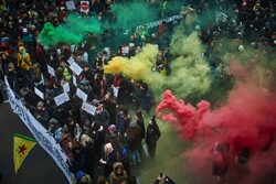 Demonstrators gathered as part of a national strike protesting changes to the French pension system last week in Paris. (Credit...Kiran Ridley/Getty Images)