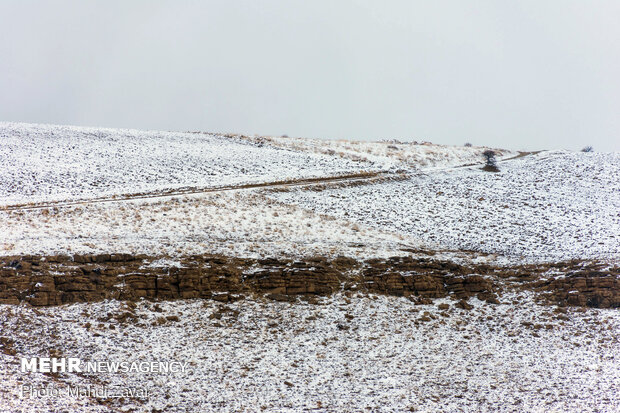 Snowy landscapes of Balanej in Urmia