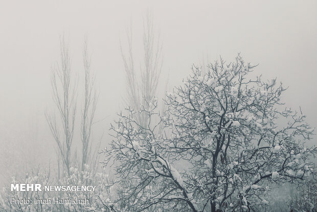 Magnificent wintry view of Silvar village in Hamedan