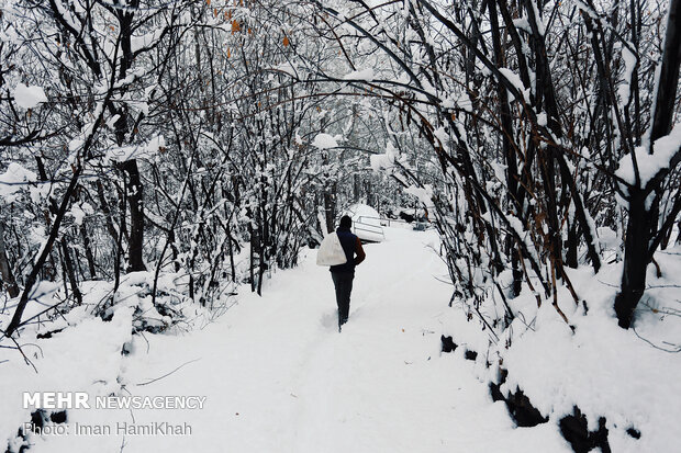 Magnificent wintry view of Silvar village in Hamedan