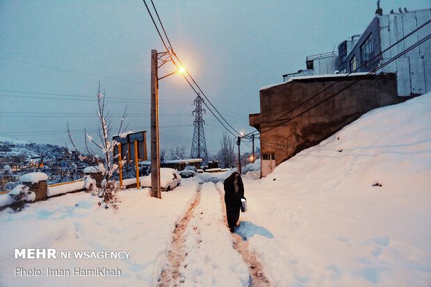 Magnificent wintry view of Silvar village in Hamedan