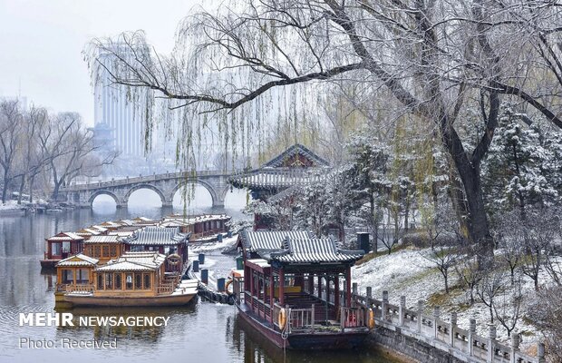 بارش برف در چین‎