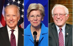 From left: Former Vice President Joe Biden, Sen. Elizabeth Warren, Sen. Bernie Sanders