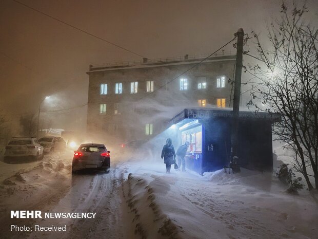 طولانی ترین شب سال در شهر مورمانسک روسیه‎