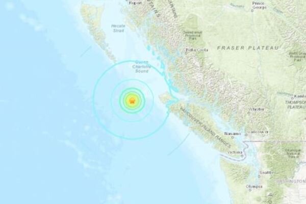 زلزله ۶.۳ ریشتری «پورت هاردی» کانادا را لرزاند