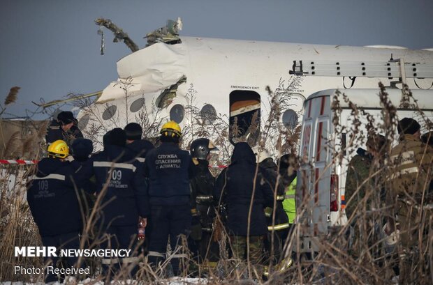Kazakistan'daki uçak kazasından fotoğraflar