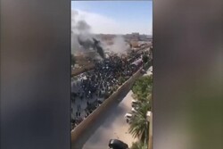 ABD'nin Bağdat Büyükelçiliği önündeki protestodan görüntüler