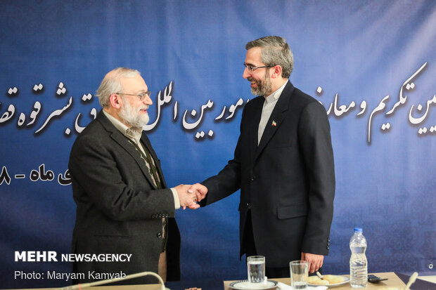 علی باقری و محمد جواد لاریجانی معاونان فعلی و سابق حقوق بشر قوه قضائیه