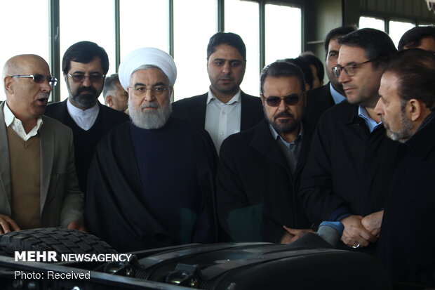 Rouhani inaugurates truck manufacturing plant in Meshginshahr 