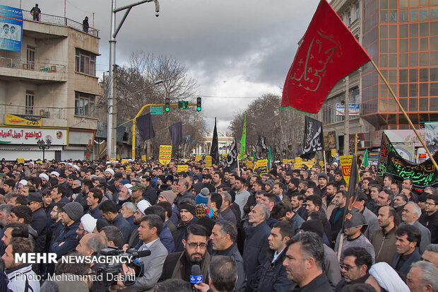 راهپیمایی مردم اردبیل در پی شهادت سردار سپهبد حاج قاسم سلیمانی