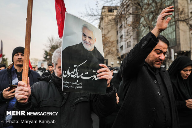 راهپیمایی مردم تهران در پی شهادت سردار سپهبد حاج قاسم سلیمانی