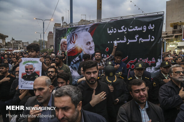 People hold rally in Ahvaz to condemn assassination of Gen. Soleimani