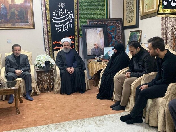 Pres. Rouhani visits martyred General Soleimani’s family