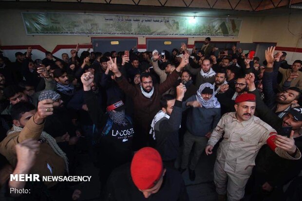 Funeral procession of Lt. Gen. Soleimani, Al-Mohandes in Kazemein 