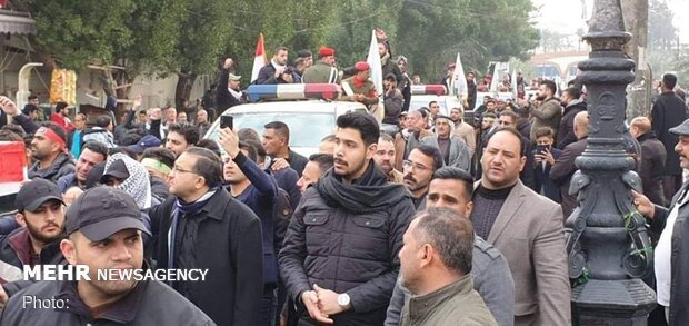 Funeral procession of Lt. Gen. Soleimani, Al-Mohandes in Kazemein 