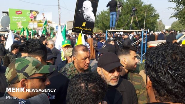 Funeral procession of Lt. Gen. Soleimani, Al-Mohandes in Kazemein 