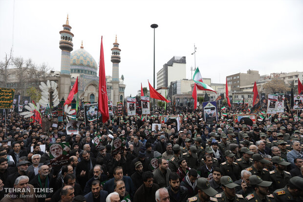 Thousands march in Tehran to commemorate martyrdom of top general Qassem Soleimani