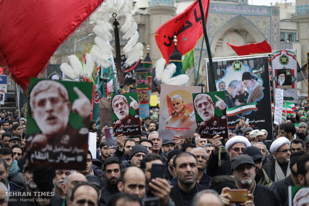 Thousands march in Tehran to commemorate martyrdom of top general Qassem Soleimani