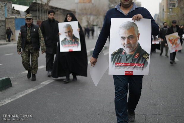 Thousands march in Tehran to commemorate martyrdom of top general Qassem Soleimani