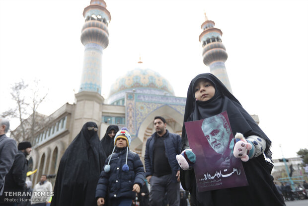 Thousands march in Tehran to commemorate martyrdom of top general Qassem Soleimani