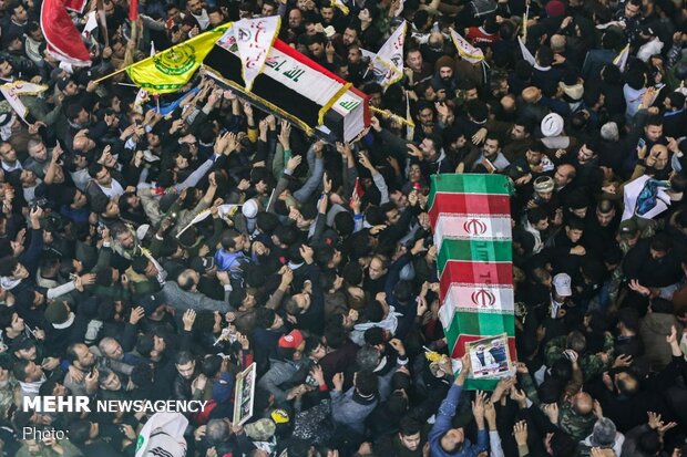 Funeral processions of martyred Iranian, Iraqi commanders in Karbala