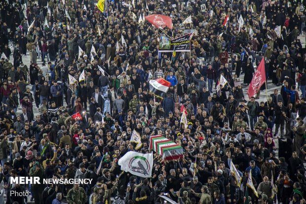 Funeral processions of martyred Iranian, Iraqi commanders in Karbala