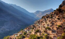  A scenic hillside village in Kordestan