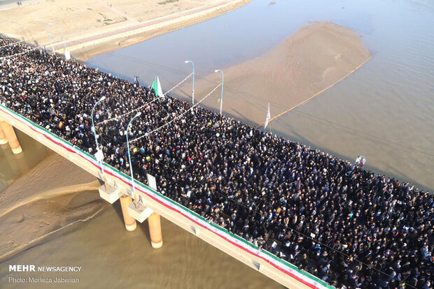 Funeral procession for martyr Lt. Gen. Soleimani in Ahvaz