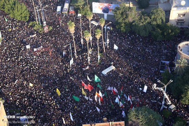 Funeral procession for martyr Lt. Gen. Soleimani in Ahvaz