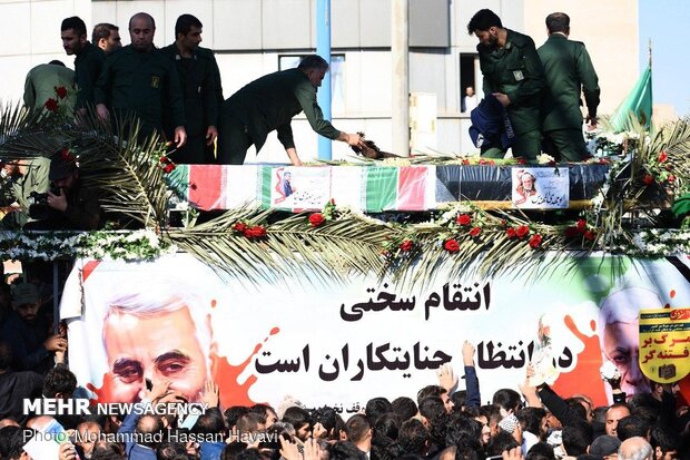 People in Ahvaz participate at funeral procession of martyr Lt. Gen. Soleimani
