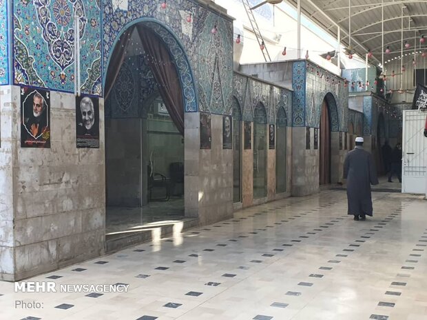 Hazrat Zeinab (PBUH) holy shrine adorned with pictures of martyr Soleimani