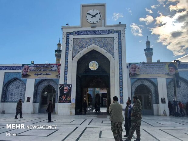 Hazrat Zeinab (PBUH) holy shrine adorned with pictures of martyr Soleimani