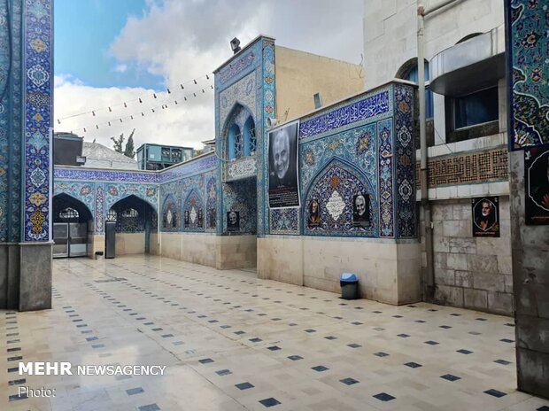 Hazrat Zeinab (PBUH) holy shrine adorned with pictures of martyr Soleimani