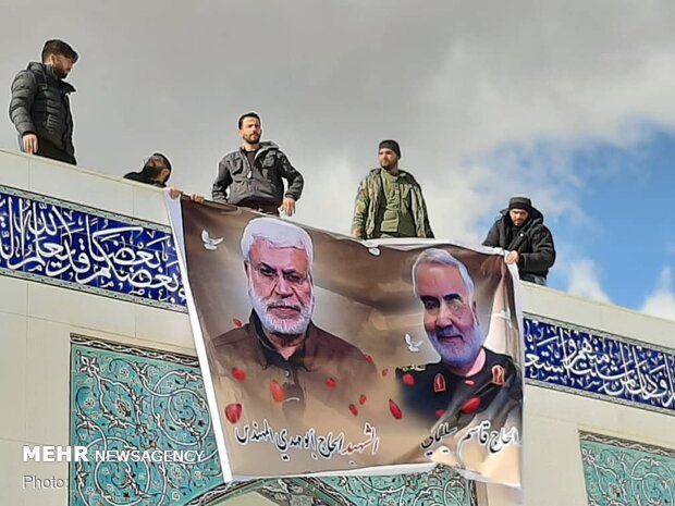 Hazrat Zeinab (PBUH) holy shrine adorned with pictures of martyr Soleimani